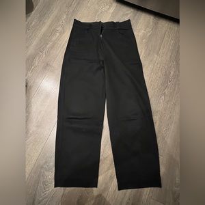 Black high-waisted stretch straight leg pants